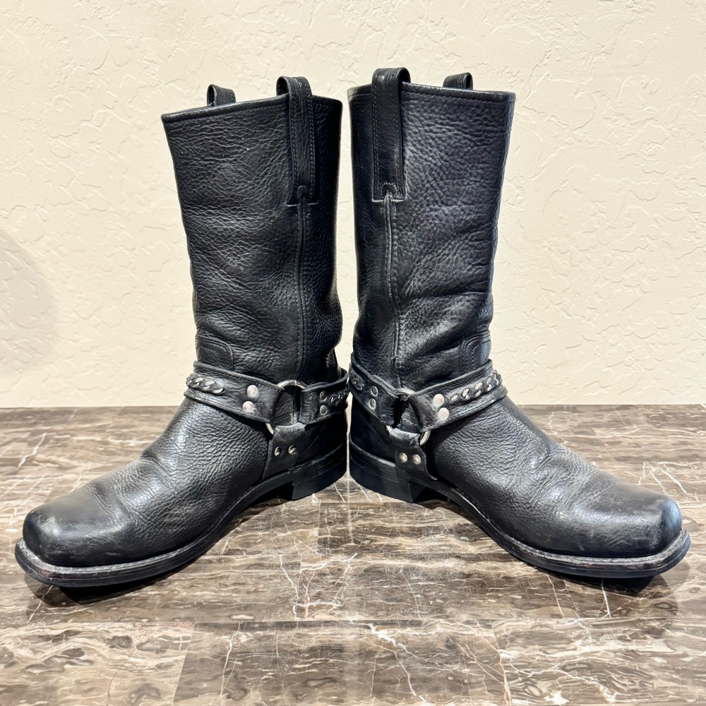 Frye Leather Chain Link Harness Boots - Picture 7 of 12